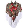 Gudessly Sciarpa tradizionale da donna con frange e nappe, scialle per collo e testa, sciarpa retrò, poncho con stampa floreale, mantello quadrato, 127 cm