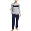 Nieery Pigiama da Uomo Invernale Cotone Maniche Lunghe V Pigiamas Casual Leggero S-XXL