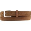 BELTINGER Cintura in pelle scamosciata 2,5 cm | Cintura in pelle scamosciata per uomo e donna 25 mm | Cintura in pelle scamosciata con fibbia rotonda, 95 cm (Gesamtlänge 110 cm)