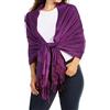 Sakkas Tocco Morbido Silk Paisley Pashmina sentire Scialle/Stole per Donna - melanzana
