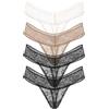 Victoria's Secret - Biancheria intima in pizzo per donna, confezione multipla, Multicolore, L