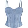 Wikoan Corsetto Donna Corpetti con Spalline Bustini in Pizzo S-XL | Traforato Top Sexy con Spalline