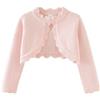 Alunsito Bambini neonate maglione lavorato a maglia sottile cardigan tinta unita chiusura con bottoni Bolero coprispalle manica lunga giacca con volant