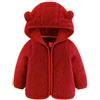 Alunsito Bambino Neonato Ragazza Cappotto in pile Manica lunga Cerniera Orso Orecchio Giacca con cappuccio Autunno Inverno Capispalla caldo