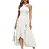 Bbonlinedress Halter Cocktail Donne Abiti Prom Formale Matrimonio Damigella D'Onore Abito Increspato Maxi Hi-Lo Sera Party 2025 Vestito