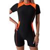 SEAUR Costume da Bagno Intero Donna con Cerniera Costume da Surf Anti-UV Rashguard Muta Piscina Spiaggia Nuoto Costume da Bagno Dimagrante Nero 1 XL
