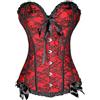 HEZEHAI Corsetto da donna, plissettato in pizzo, controllo della pancia e vita modellante, Rosso, Medium