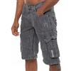 989Zé ENZO Jeans Uomo Pantaloncini Casual Cargo Cotone Regular Fit Tasche Laterali EZS404 Grigio Scuro 36