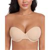 DotVol Reggiseno Senza Spalline da Donna con Ferretti ed Effetto Push-up con Coppe Preformate Leggermente Imbottite Modello a Fascia Senza Cuciture