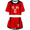 Silver Basic Volleyball!! Abbigliamento Cosplay Karasuno Nishinoya Maglietta e Pantaloncini Corta Giacca Suit