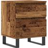 vidaXL Nachtkastje 40x35x50 cm bewerkt hout oud houtkleurig