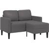 vidaXL 2-zitsbank met chaise longue, L-vormig, grijs, 125 cm, kunstleer