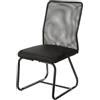 Baroni Home Sedia da Ufficio con Seduta Ergonomica e Schienale in Tela Traspirante, Struttura in Ferro, Poltrona a Sbalzo per Conferenze, Portata 130 Kg, Nera, 47x60x92 cm