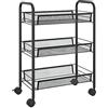 vidaXL Keukentrolley 3-laags 46x26x64 cm ijzer zwart