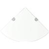 vidaXL Hoekschappen 2 st met chromen dragers 25x25 cm glas transparant