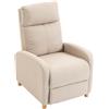 HOMCOM Poltrona Relax Reclinabile Manuale 135° con Poggiapiedi, Beige