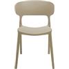 Cribel Set 4 Sedia Wave in Polipropilene Tortora, Design Moderno Monoblocco con Schienale Ampio Avvolgente, per Interni ed Esterni 41x57x83 cm