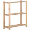 vidaXL Scaffale a 3 Livelli 80x28,5x90 cm in Legno Massello di Pino