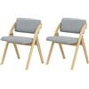 RELAX4LIFE Set di 2 Sedie Pieghevoli, Sedia Imbottita per Casa in Legno, Sedie da Relax Portatili con Schienale, Sedia da Cucina Salvaspazio, per Casa, Ufficio (Grigio)