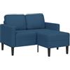 vidaXL Divano 2 Posti con Chaise longue a L Blu 125 cm in Tessuto