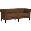 vidaXL Divano Chesterfield a 2 Posti Marrone in Tessuto