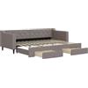 vidaXL Divano Letto Estraibile con Cassetti Tortora 80x200 cm Tessuto, Divano Letto con cassetti, Letto da Giorno, Letto per Ospiti, Divano Letto