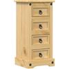 vidaXL Nachtkastje Corona 35x32,5x74 cm massief grenenhout