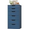 FOREHILL Cassettiera Camera da Letto con 6 Cassetti 40x45x90.5cm (Blu)