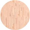 vidaXL Piano per Tavolo Ø90x1,5 cm Rotondo in Legno Massello di Faggio