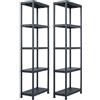 vidaXL Opbergrekken 2 st 125 kg 60x30x180 cm kunststof zwart