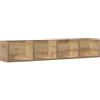 vidaXL CD-wandschap 100x18x18 cm bewerkt hout artisanaal eikenkleurig