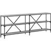 vidaXL Tavolino Grigio Sonoma 200x30x75cm in Legno Multistrato e Ferro