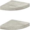 vidaXL Hoekwandschappen 2 st 25x25x3,8 cm MDF betongrijs