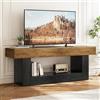 Tribesigns Mobile TV, ripiano TV da 160 cm per TV fino a 70 pollici, supporto TV con base a U e vano portaoggetti aperto, soggiorno, sala da pranzo, camera da letto, marrone e nero