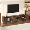 NADEUSAK Supporto per TV, in legno di noce, 180 x 40 x 56 cm, 4 cassetti e 2 ante per armadi, design ondulato, TV