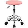 KKTONER Sgabello Girevole con Ruote Altezza Regolabile in Similcuoio Rosa