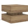 vidaXL Tavolino da Salotto con Luci LED Rovere Artigianale 50x50x40 cm