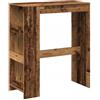 vidaXL Tavolo Bar con Rastrelliera Antico 90x40x103,5 cm Multistrato