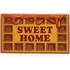 Fisura Zerbino Ingresso Casa Sweet Home in Cocco con Base Antiscivolo in PVC Zerbino Interno Marrone Dipinto a Mano Tappeto Ingresso Casa Forma Divertente 70x40 cm