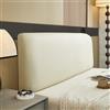 Generic Copritestiera Letto Ecopelle Elastica 360° Impermeabile, Copri Testata Universale Per Letto Matrimoniale Singolo E Piazza E Mezza, Rivestimento Antiurto Antipolvere(Beige,King:200cm(78.74inch))