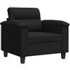 vidaXL Fauteuil 60 cm microvezelstof zwart