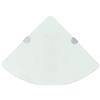 vidaXL Hoekschappen 2 st met chromen dragers 35x35 cm glas wit