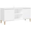 vidaXL Tv-meubel met massief houten poten 103,5x35x50 cm wit