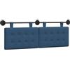 vidaXL Hangend hoofdbord Blauw Stof