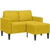 vidaXL 2-zitsbank met ligstoel L-vormig 125 cm fluweel geel