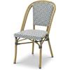 Kosmi Sedia da bistrot per esterni interni impilabili - struttura in alluminio effetto bambù - seduta e schienale in tessuto intrecciato - stile terrazza del caffè parigino - giardino, balcone, ristorante