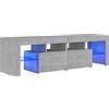 vidaXL Mobile Porta TV con Luci LED Grigio Cemento 140x36,5x40 cm
