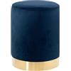 Marvin Pouf In Velluto Poggiapiedi Sgabello Per Casa Soggiorno Letto Camera Salotto Divano Tavolino Rotondo Poltrona (blu)