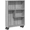 vidaXL Opbergtrolley smal 48x13x68 cm bewerkt hout grijs sonoma eiken