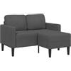 vidaXL Tweezitsbank met chaise longue L-vormig donkergrijs 125 cm linnen